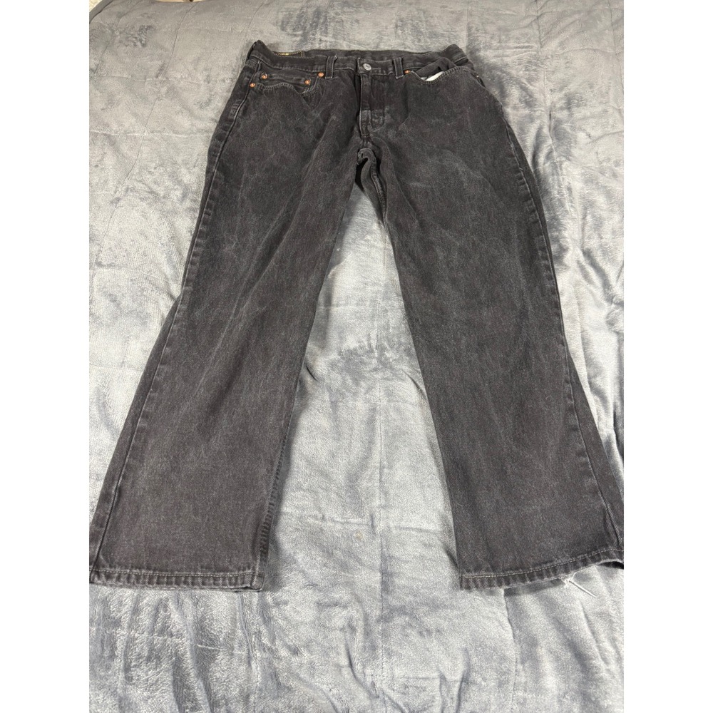 Levis 550 Relaxed Fit Jeans Mens 34x30 Washed Black Tapered Leg 00550-0260